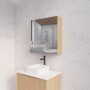 American oak Fluted Mirror Cabinet 750
